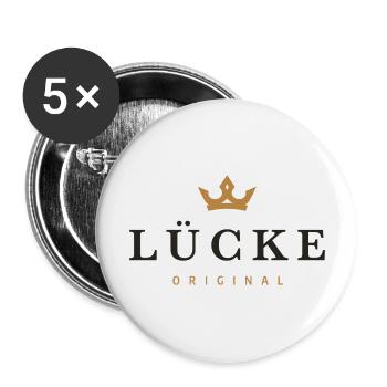 Lücke Original Familienlogo - Buttons groß 56 mm (5er Pack) - Weiß - Vorne