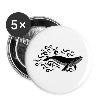 Right whale - Buttons large 2.2''/56 mm (5-pack) - white - Front