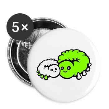 2 Chenille Maman Papa Enfant Famille Mère Père Mignon - Lot de 5 grands badges (56 mm) - blanc - Devant