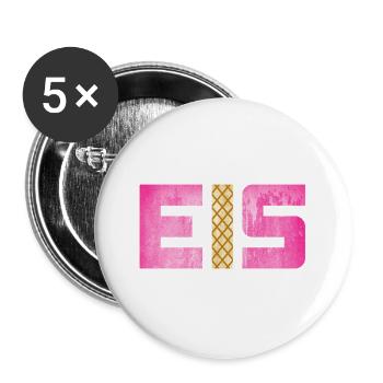 Eis Waffel Eisdiele Eiscreme Eiskrem Sommer pink - Buttons groß 56 mm (5er Pack) - Weiß - Vorne