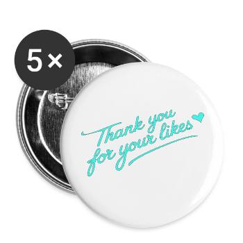 THANK YOU FOR YOUR LIKES - Buttons large 2.2''/56 mm (5-pack) - white - Front