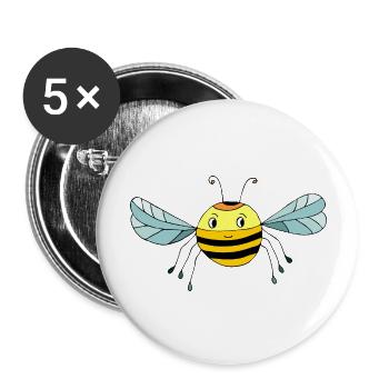 Insekt - Buttons groß 56 mm (5er Pack) - Weiß - Vorne
