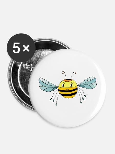 Insekt - Buttons groß 56 mm (5er Pack) - Weiß