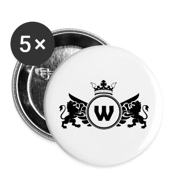 lettre W Armoiries - Lot de 5 grands badges (56 mm) - blanc - Devant