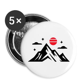 Mountains icon - Buttons large 2.2''/56 mm (5-pack) - white - Front