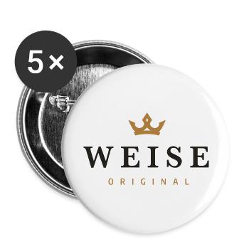 Weise Original Familienlogo - Buttons groß 56 mm (5er Pack) - Weiß - Vorne