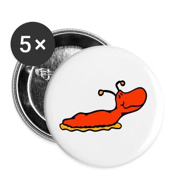 Slug snail without shell smiles - Buttons large 2.2''/56 mm (5-pack) - white - Front