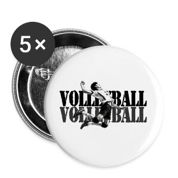 Dynamic volleyball player in action - Buttons large 2.2''/56 mm (5-pack) - white - Front