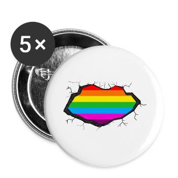 Arc-en-ciel en moi - Lot de 5 grands badges (56 mm) - blanc - Devant