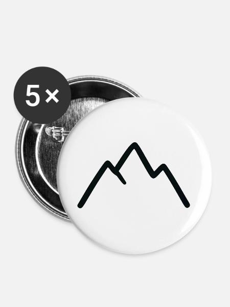 Berglandschaft mit Sonnenaufgang - Buttons groß 56 mm (5er Pack) - Weiß