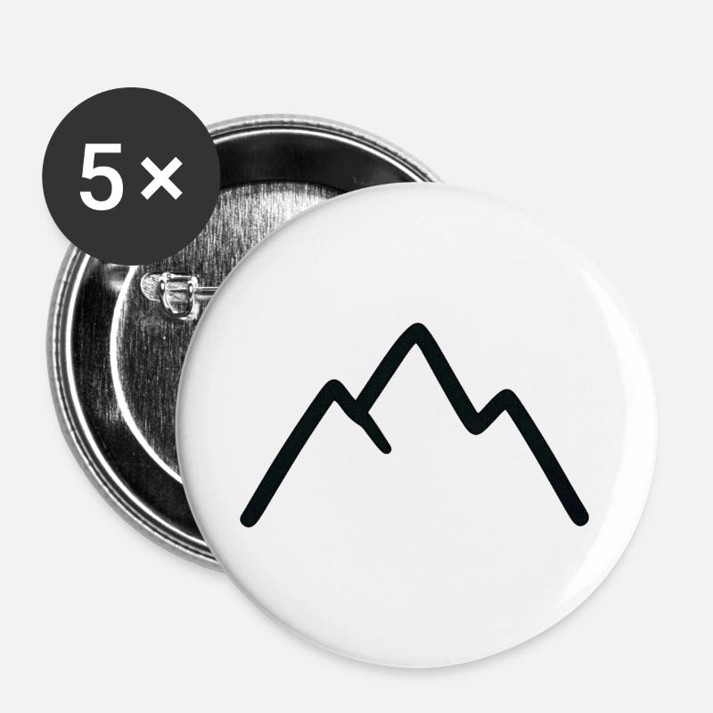 Mountain landscape with sunrise - Buttons large 2.2''/56 mm (5-pack) - white
