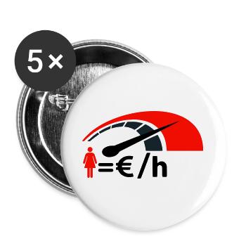 Ausgabenzähler - Buttons groß 56 mm (5er Pack) - Weiß - Vorne