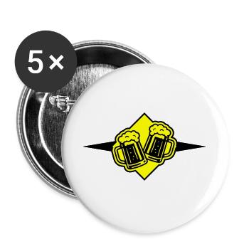 Beer Mug Beer Icon - Buttons large 2.2''/56 mm (5-pack) - white - Front