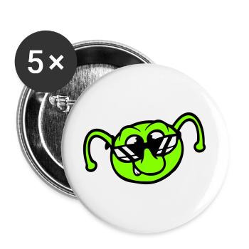 Caterpillar Sunglasses Cool Smile Cheeky Fun Comic - Buttons large 2.2''/56 mm (5-pack) - white - Front
