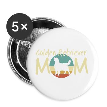 Golden Retriever Mutter Illustration - Buttons groß 56 mm (5er Pack) - Weiß - Vorne