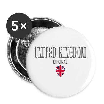 British pride, British patriot - Buttons large 2.2''/56 mm (5-pack) - white - Front