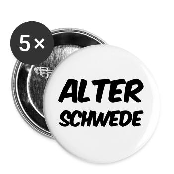 Vieux Suédois - Lustiger Spruch - Drôle - Lot de 5 grands badges (56 mm) - blanc - Devant