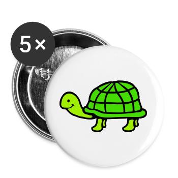 Turtle long neck smiling happy funny - Buttons large 2.2''/56 mm (5-pack) - white - Front
