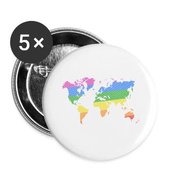 Le monde de la fierté - Lot de 5 grands badges (56 mm) - blanc - Devant