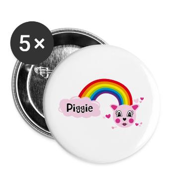 Piggie mimi von Helfspawn - Buttons groß 56 mm (5er Pack) - Weiß - Vorne