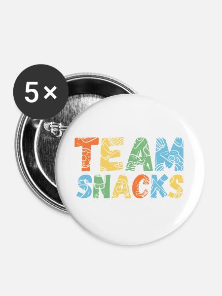 Team Snacks - Buttons groß 56 mm (5er Pack) - Weiß