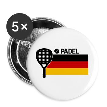Raquette de padel | Drapeau allemand - Lot de 5 grands badges (56 mm) - blanc - Devant