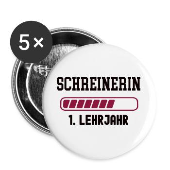 Apprenticeship Carpenter 1st year Carpenter Apprenticeship - Buttons large 2.2''/56 mm (5-pack) - white - Front