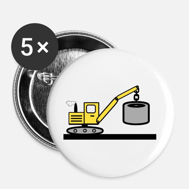 Excavator - Buttons large 2.2''/56 mm (5-pack) - white