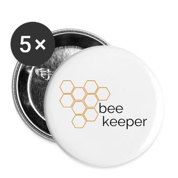 Beekeeper Design with Honeycomb - Buttons large 2.2''/56 mm (5-pack) - white - Front