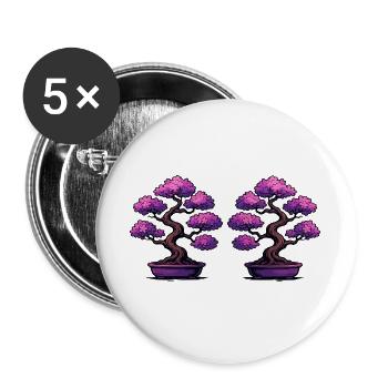 Double Sakura Bonsai - Buttons large 2.2''/56 mm (5-pack) - white - Front