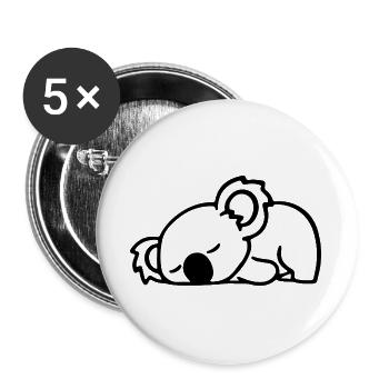 Koala Sketch – Cute Minimalist Animal Motif - Buttons large 2.2''/56 mm (5-pack) - white - Front