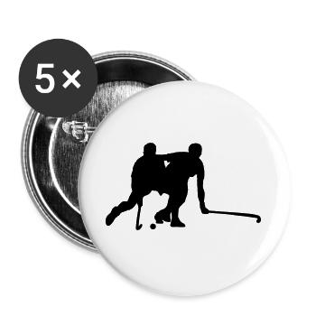 Hockey - Buttons groß 56 mm (5er Pack) - Weiß - Vorne