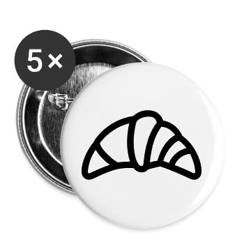 croissant - Lot de 5 grands badges (56 mm) - blanc - Devant