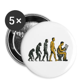 Evolution vers Toilette Homme Grunge Drôle - Lot de 5 grands badges (56 mm) - blanc - Devant