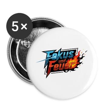 Focus and Fire: Flames Sword - Buttons large 2.2''/56 mm (5-pack) - white - Front
