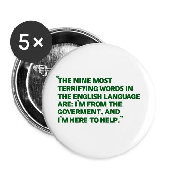 Green quote poster about the government - Buttons large 2.2''/56 mm (5-pack) - white - Front