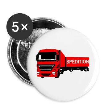 LKW - Buttons groß 56 mm (5er Pack) - Weiß - Vorne