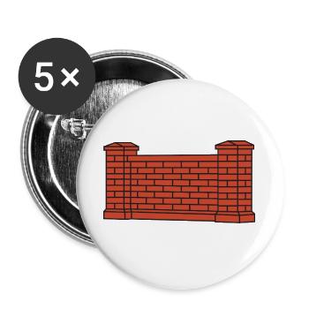Brick Wall Urban Style - Buttons large 2.2''/56 mm (5-pack) - white - Front