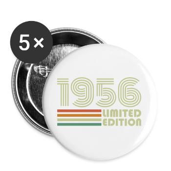 Vintage 1956 Retro 1956 Birthday Gift - Buttons large 2.2''/56 mm (5-pack) - white - Front
