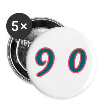 90. 90 YEARS. 90th ANNIVERSARY. 90 YEARS ANNIVERSARY. - Buttons large 2.2''/56 mm (5-pack) - white - Front