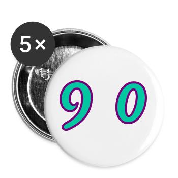 90. 90 YEARS. 90th ANNIVERSARY. 90 YEARS ANNIVERSARY. - Buttons large 2.2''/56 mm (5-pack) - white - Front