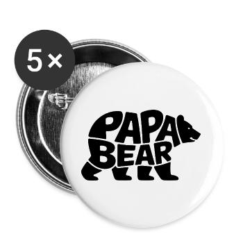 Papa Bear - Buttons large 2.2''/56 mm (5-pack) - white - Front