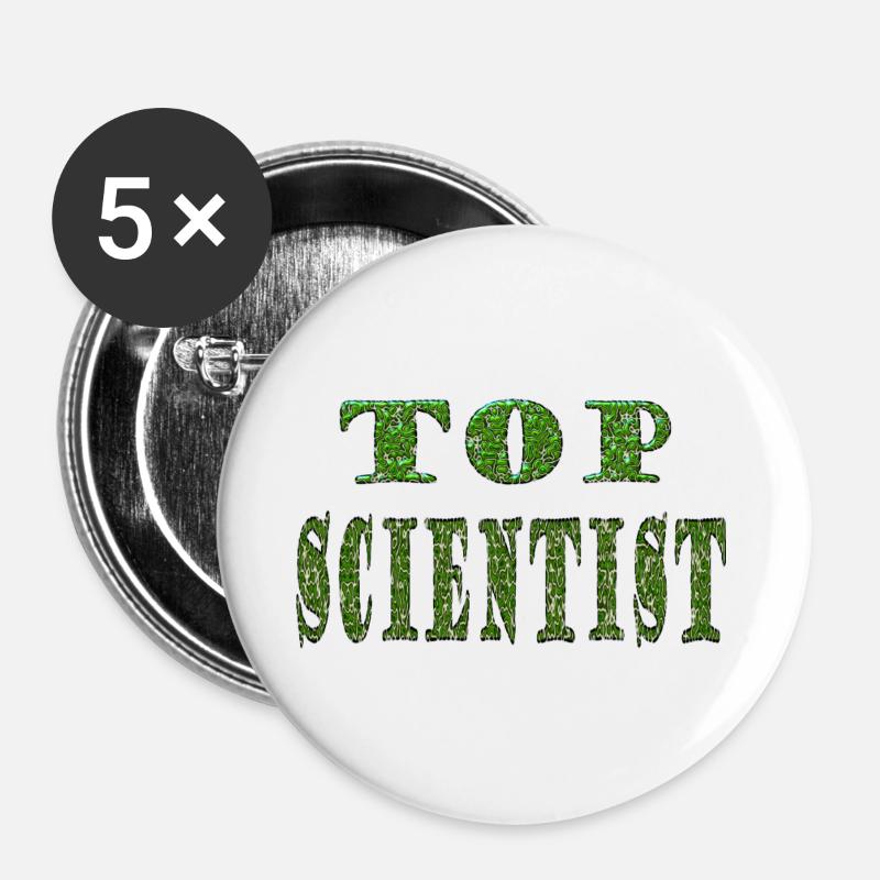 Top Scientist Grüne Textur - Buttons groß 56 mm (5er Pack) - Weiß
