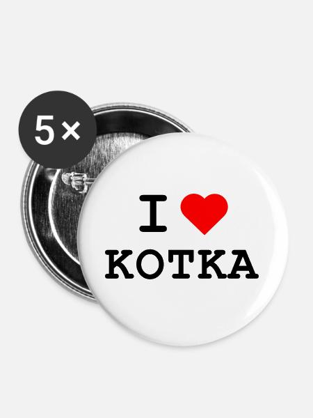 I love Kotka - Buttons groß 56 mm (5er Pack) - Weiß