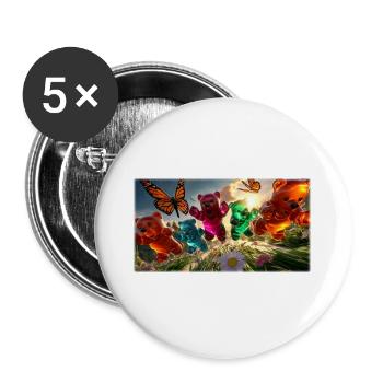 Gummy bear adventure in the spring light - Buttons large 2.2''/56 mm (5-pack) - white - Front