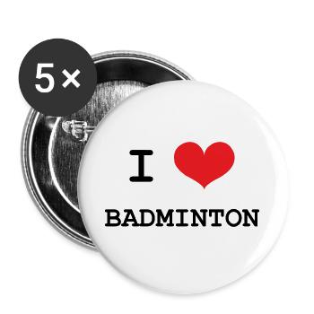 Badminton - Sport - Racket - Buttons large 2.2''/56 mm (5-pack) - white - Front