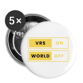 VRS ON Monde DÉSACTIVÉ - Lot de 5 grands badges (56 mm) - blanc - Devant