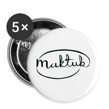 MakeKita Mint-Schrift - Buttons groß 56 mm (5er Pack) - Weiß - Vorne