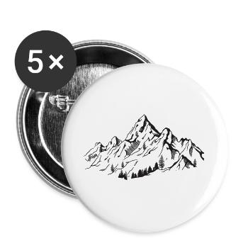 Gebirge - Buttons groß 56 mm (5er Pack) - Weiß - Vorne