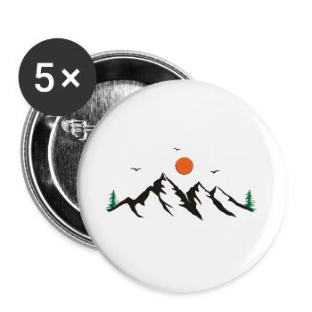 Gebirge - Buttons groß 56 mm (5er Pack) - Weiß - Vorne